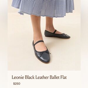 Loeffler Randall Leonie Black Leather Ballet Flats 11.5